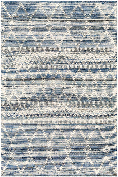Ivory Hand Woven 70% Cotton, 30% Wool Global Rectangle Handmade rug, Indoor use only, no fringe, non-washable. runner also available