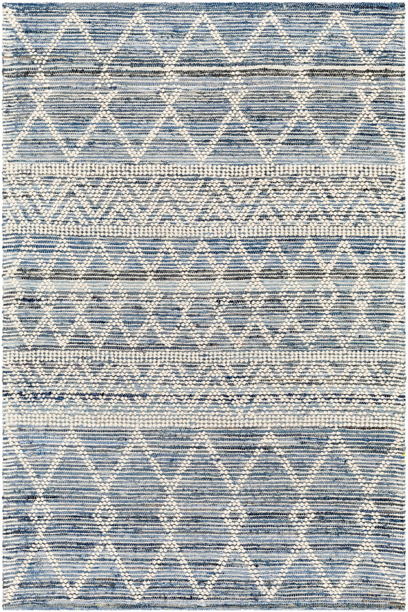 Ivory Hand Woven 70% Cotton, 30% Wool Global Rectangle Handmade rug, Indoor use only, no fringe, non-washable. runner also available