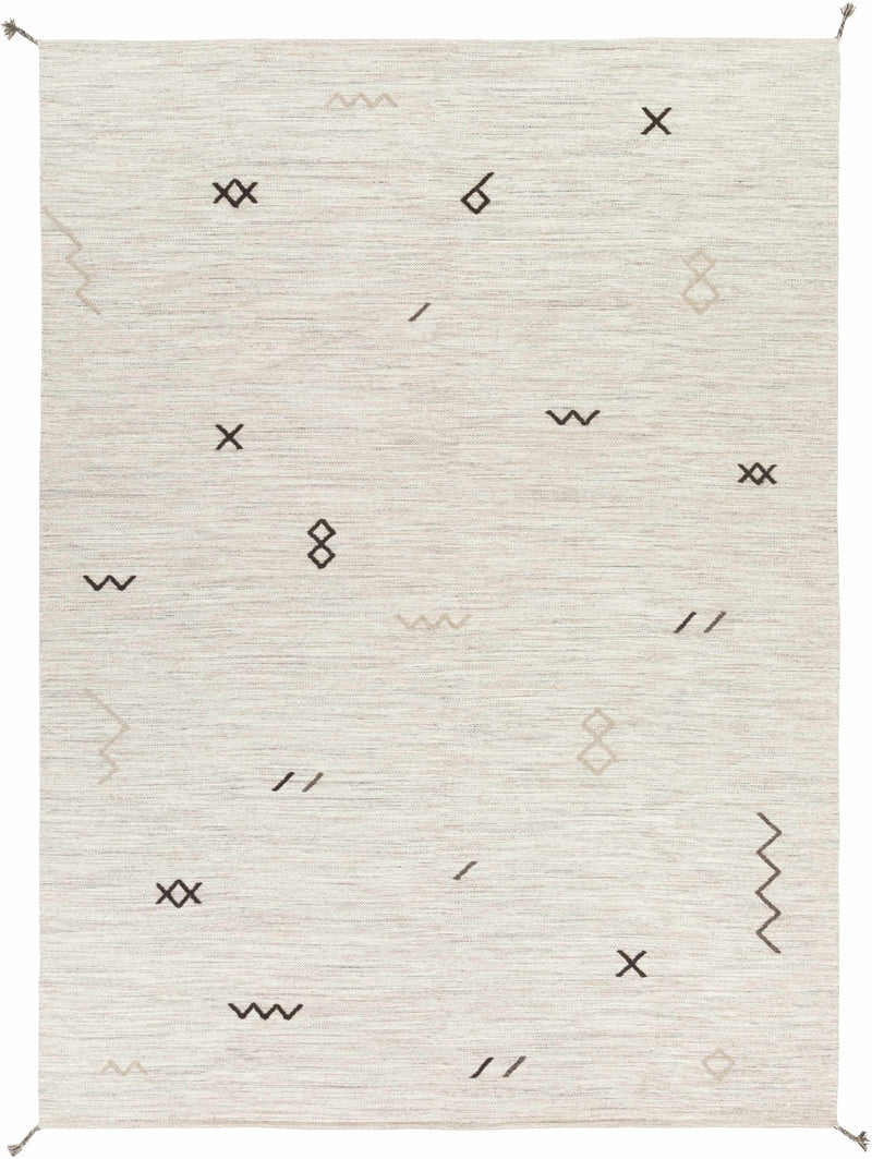 Off-White Hand Woven 100% Wool Global Rectangle Handmade rug, Indoor use only, no fringe, non-washable. runner also available