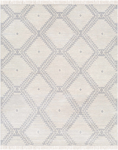 Slate Hand Woven 70% Cotton, 30% Wool Global Rectangle Handmade rug, Indoor use only, has fringe, non-washable. runner also available