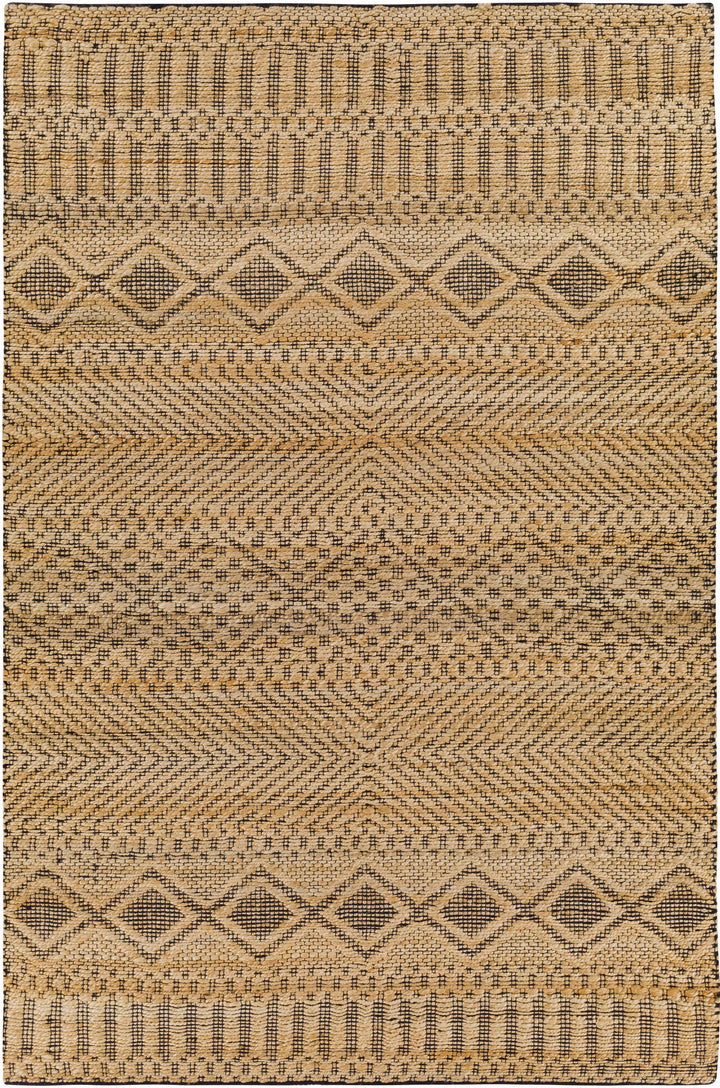 Tan Hand Woven 80% Jute, 20% Cotton Global Rectangle Handmade rug, Indoor use only, no fringe, non-washable. runner also available