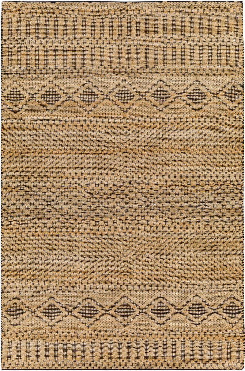 Tan Hand Woven 80% Jute, 20% Cotton Global Rectangle Handmade rug, Indoor use only, no fringe, non-washable. runner also available