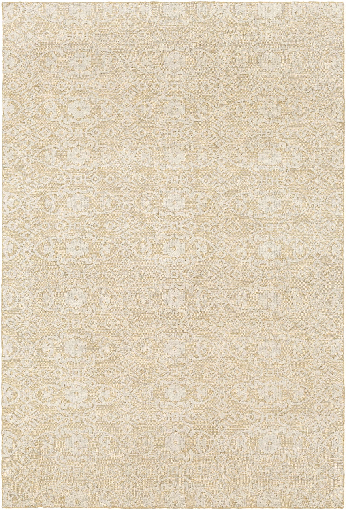 Wheat Hand Knotted 100% Wool Cottage Rectangle Handmade rug, Indoor use only, no fringe, non-washable.