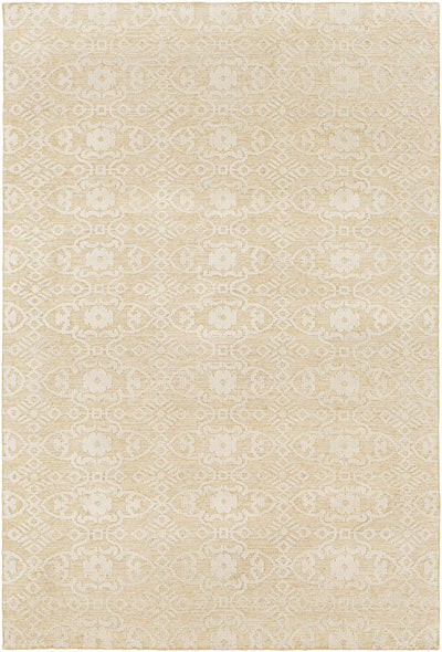 Wheat Hand Knotted 100% Wool Cottage Rectangle Handmade rug, Indoor use only, no fringe, non-washable.