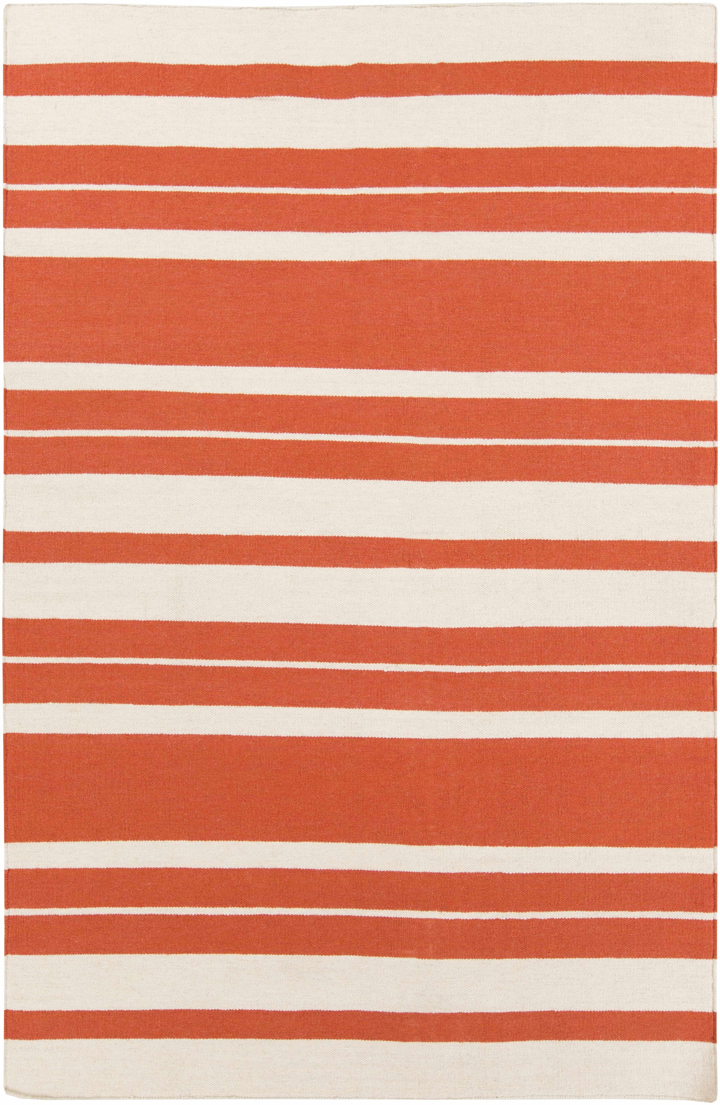 Burnt Orange Hand Woven 100% Wool Cottage Rectangle Handmade rug, Indoor use only, no fringe, non-washable. runner also available