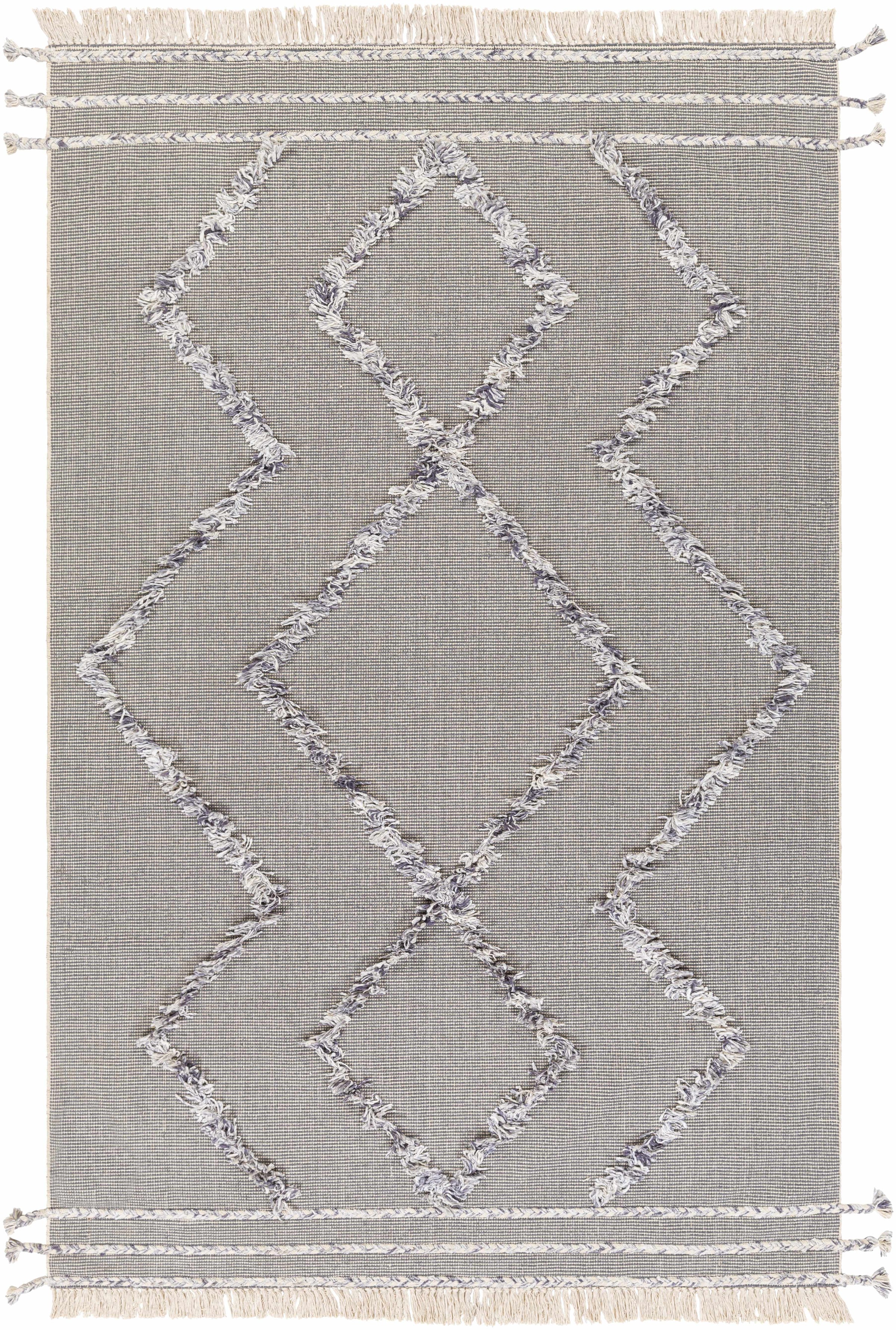 Deep Teal Hand Woven 60% Cotton, 40% Polyester Cottage Rectangle Handmade rug, Indoor use only, has fringe, non-washable.