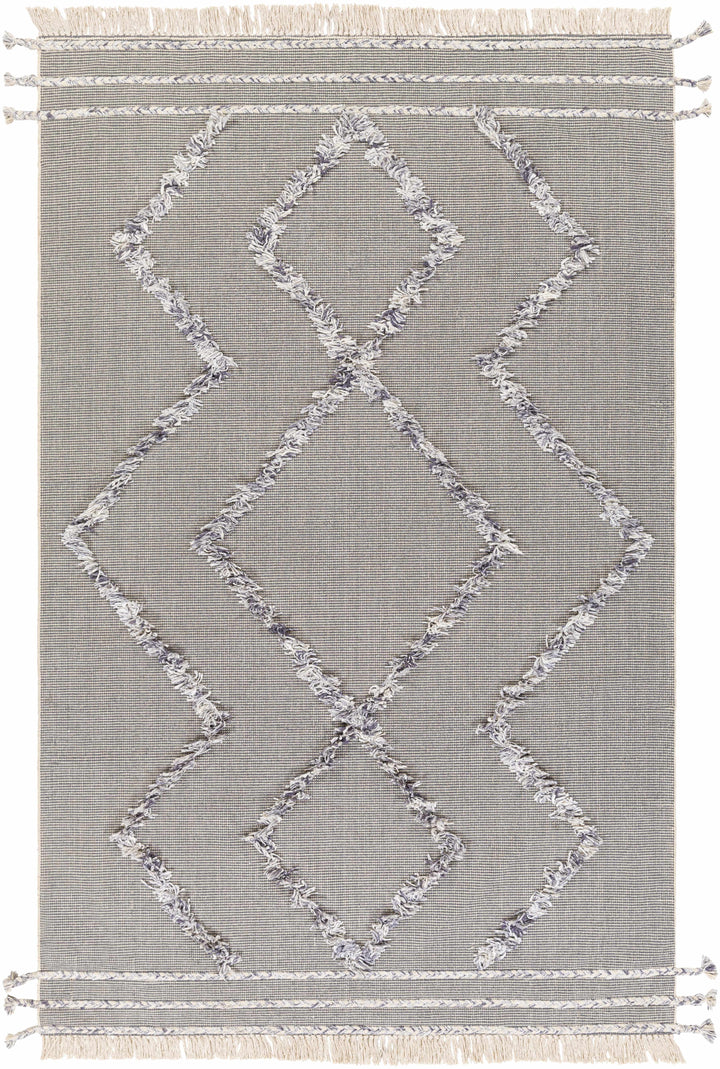 Deep Teal Hand Woven 60% Cotton, 40% Polyester Cottage Rectangle Handmade rug, Indoor use only, has fringe, non-washable.