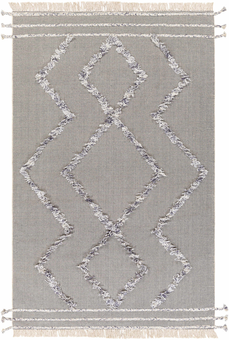 Deep Teal Hand Woven 60% Cotton, 40% Polyester Cottage Rectangle Handmade rug, Indoor use only, has fringe, non-washable.
