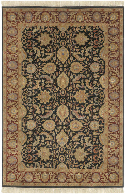 Black Hand Knotted 100% NZ Wool Traditional Rectangle Handmade rug, Indoor use only, no fringe, non-washable. round, square also available