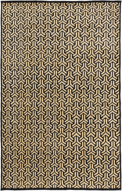 Black Hand Knotted 100% Viscose Cottage Rectangle Handmade rug, Indoor use only, no fringe, non-washable.