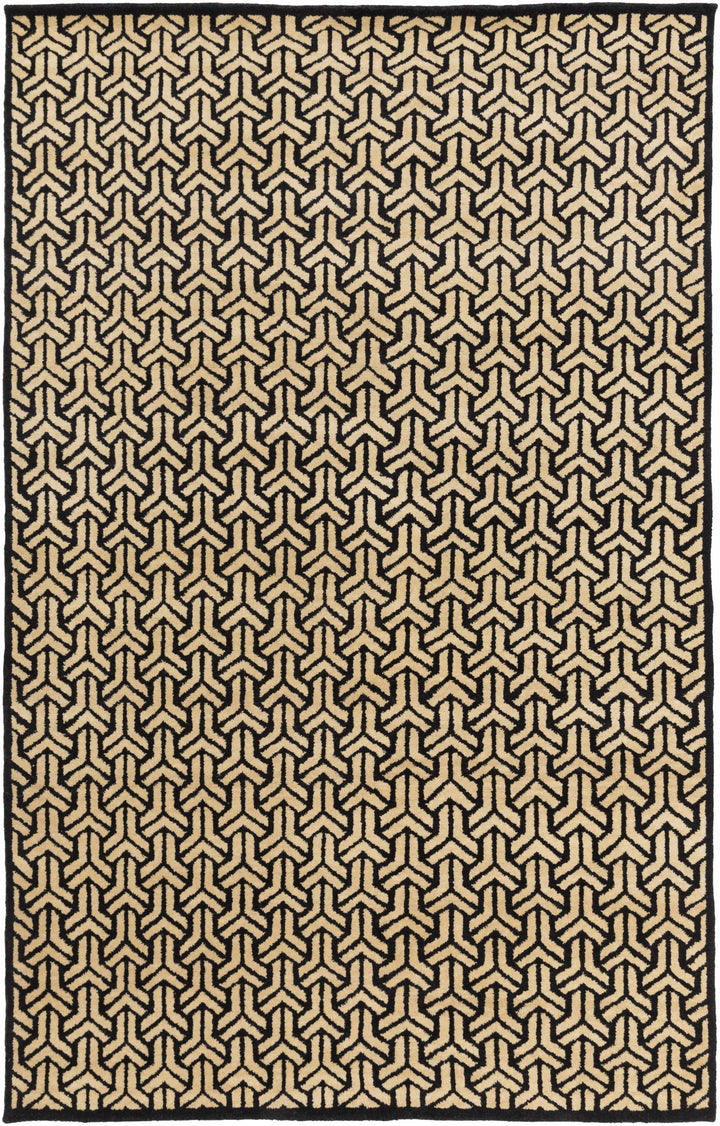 Black Hand Knotted 100% Viscose Cottage Rectangle Handmade rug, Indoor use only, no fringe, non-washable.