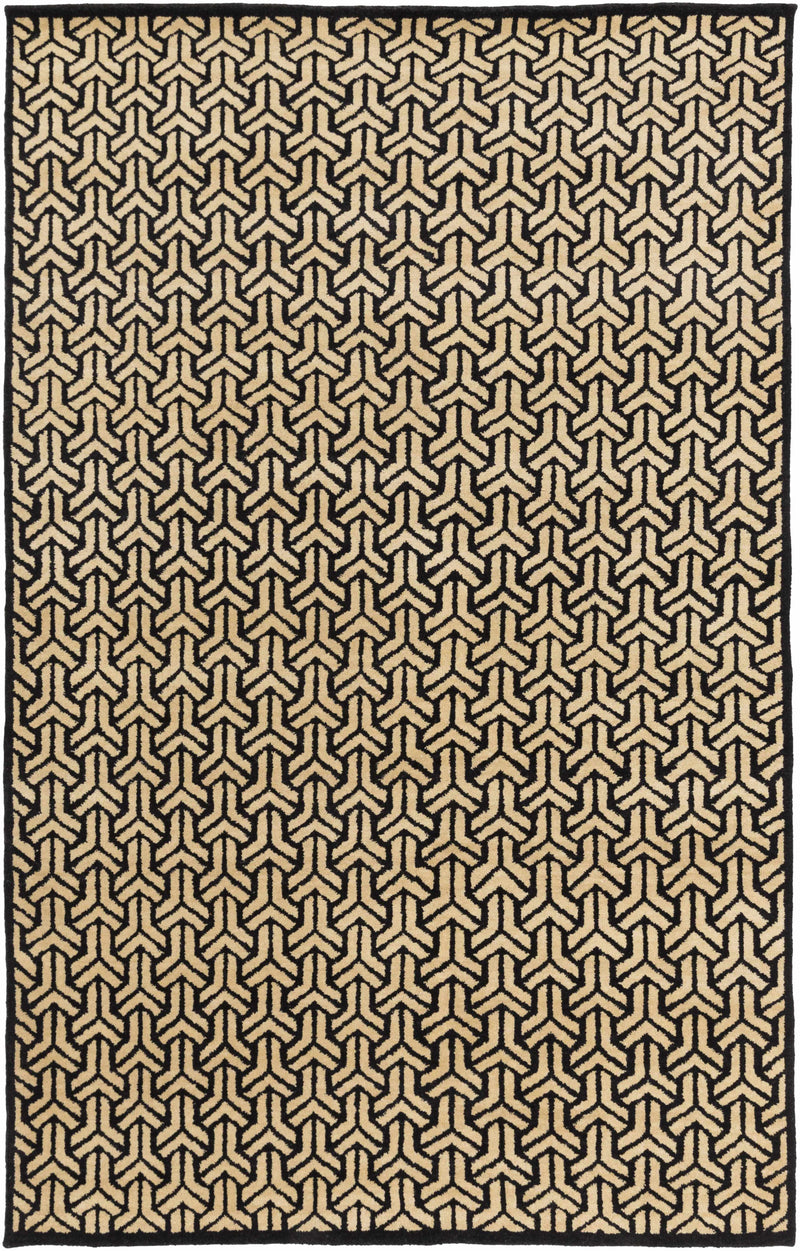Black Hand Knotted 100% Viscose Cottage Rectangle Handmade rug, Indoor use only, no fringe, non-washable.