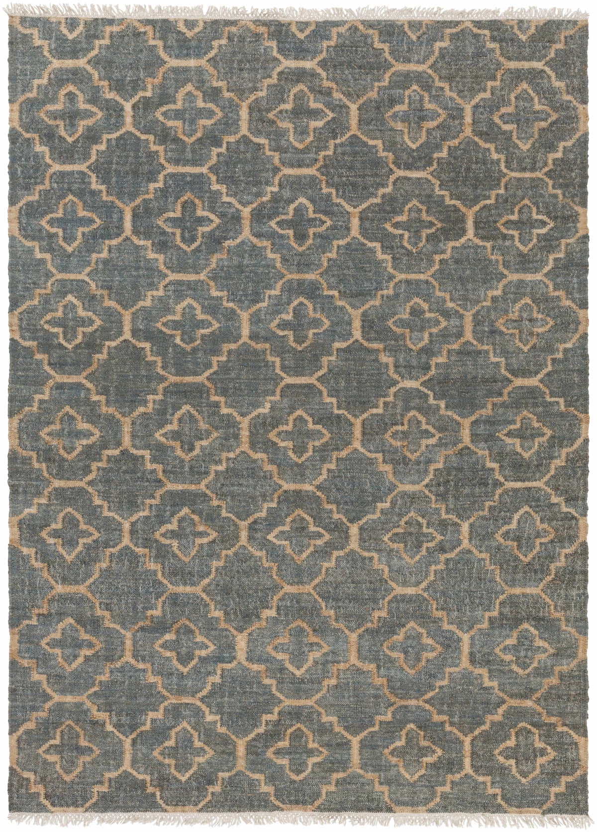 Gray Hand Woven 100% Jute Modern Rectangle Handmade rug, Indoor use only, has fringe, non-washable. runner also available