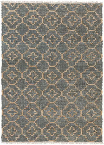Gray Hand Woven 100% Jute Modern Rectangle Handmade rug, Indoor use only, has fringe, non-washable. runner also available