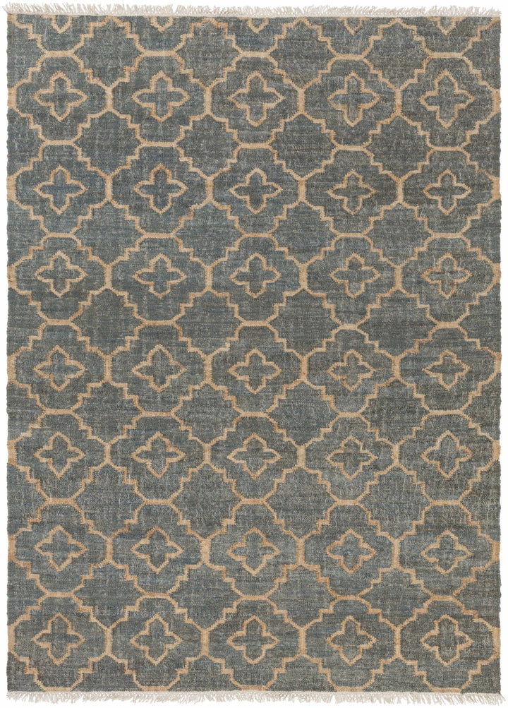 Gray Hand Woven 100% Jute Modern Rectangle Handmade rug, Indoor use only, has fringe, non-washable. runner also available