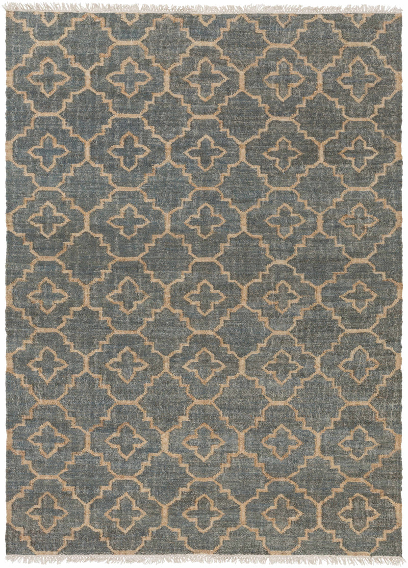 Gray Hand Woven 100% Jute Modern Rectangle Handmade rug, Indoor use only, has fringe, non-washable. runner also available