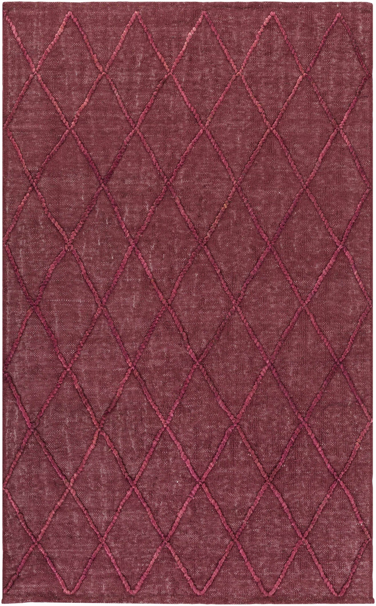 Dark Red Hand Woven 100% Jute Global Rectangle Handmade rug, Indoor use only, no fringe, non-washable. runner also available