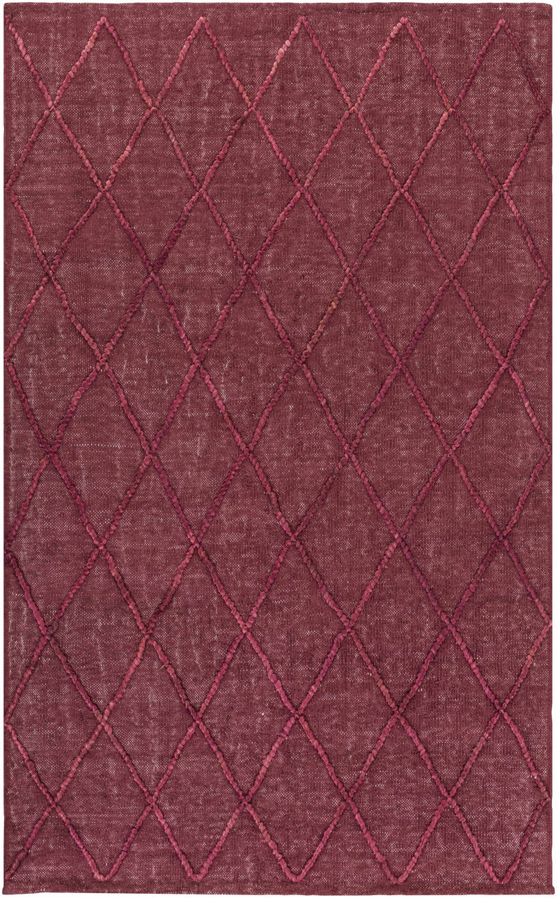 Dark Red Hand Woven 100% Jute Global Rectangle Handmade rug, Indoor use only, no fringe, non-washable. runner also available