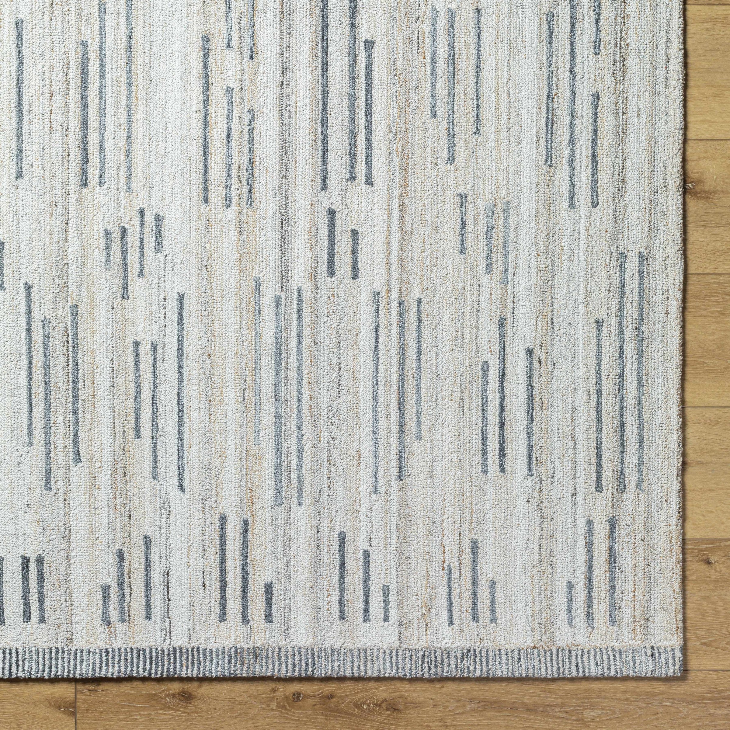 Light Gray Hand Tufted 100% Recycled PET Yarn Modern Rectangle Handmade rug, Indoor use only, no fringe, non-washable.
