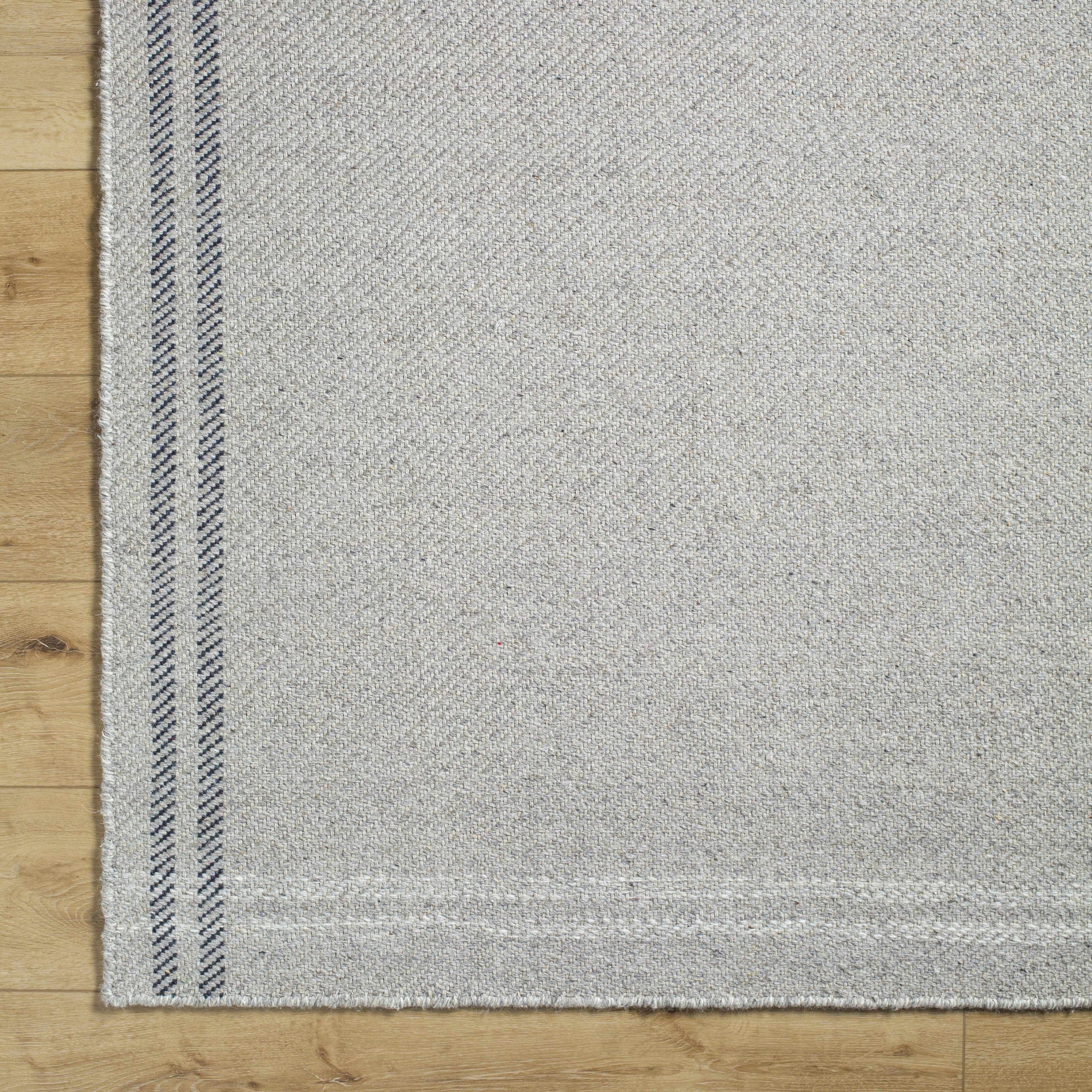 Gray Hand Woven 100% Wool Cottage Rectangle Handmade rug, Indoor use only, no fringe, non-washable. runner also available