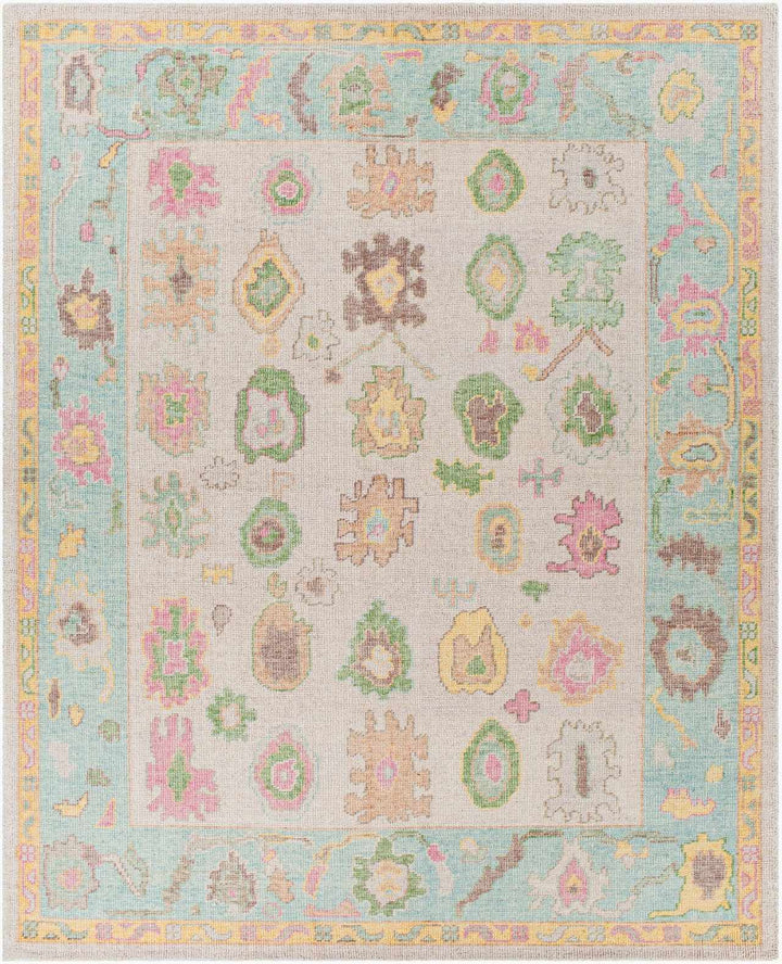 Pale Blue Hand Knotted 80% Wool, 20% Cotton Traditional Rectangle Handmade rug, Indoor use only, no fringe, non-washable. runner also available