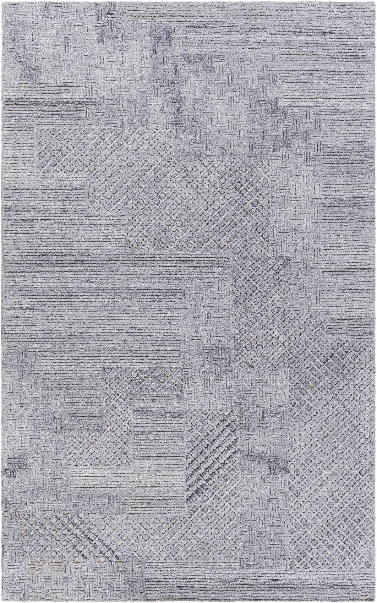 Charcoal Hand Tufted 80% Polyester, 20% Wool Global Rectangle Handmade rug, Indoor use only, no fringe, non-washable.