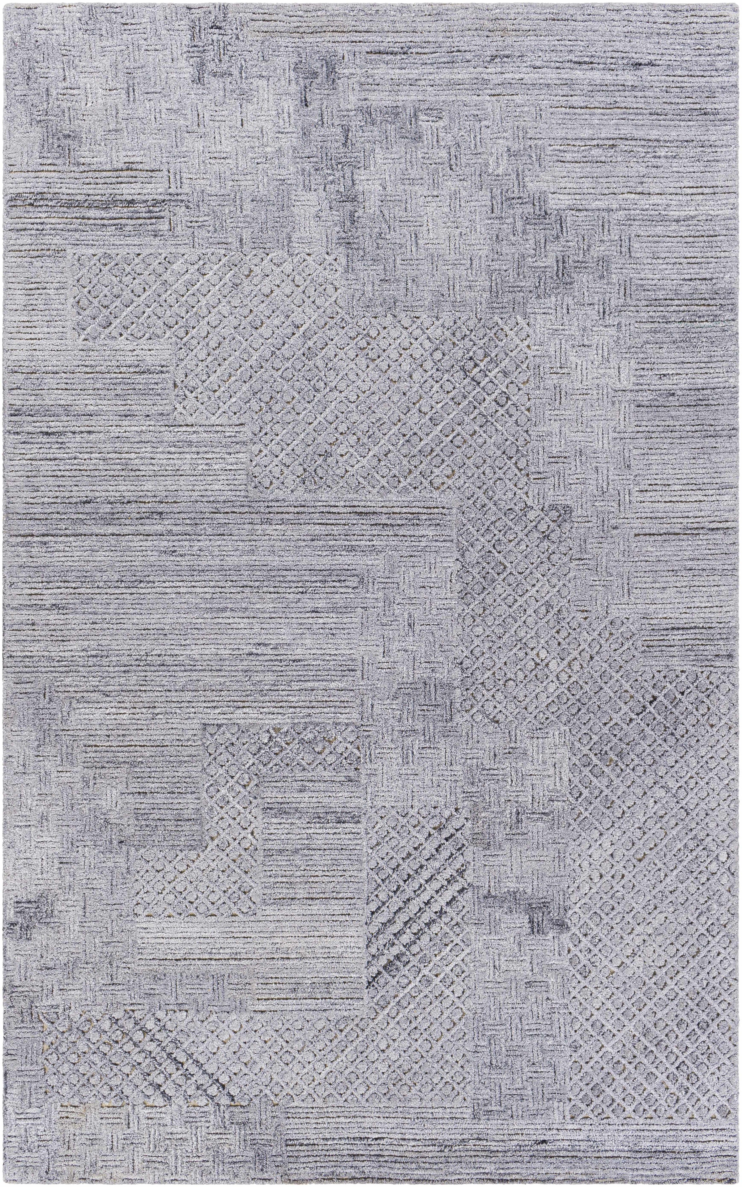 Charcoal Hand Tufted 80% Polyester, 20% Wool Global Rectangle Handmade rug, Indoor use only, no fringe, non-washable.