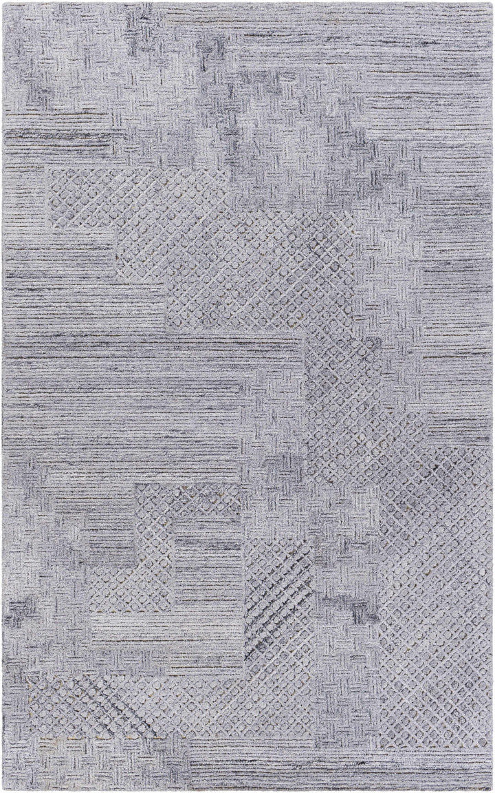 Charcoal Hand Tufted 80% Polyester, 20% Wool Global Rectangle Handmade rug, Indoor use only, no fringe, non-washable.