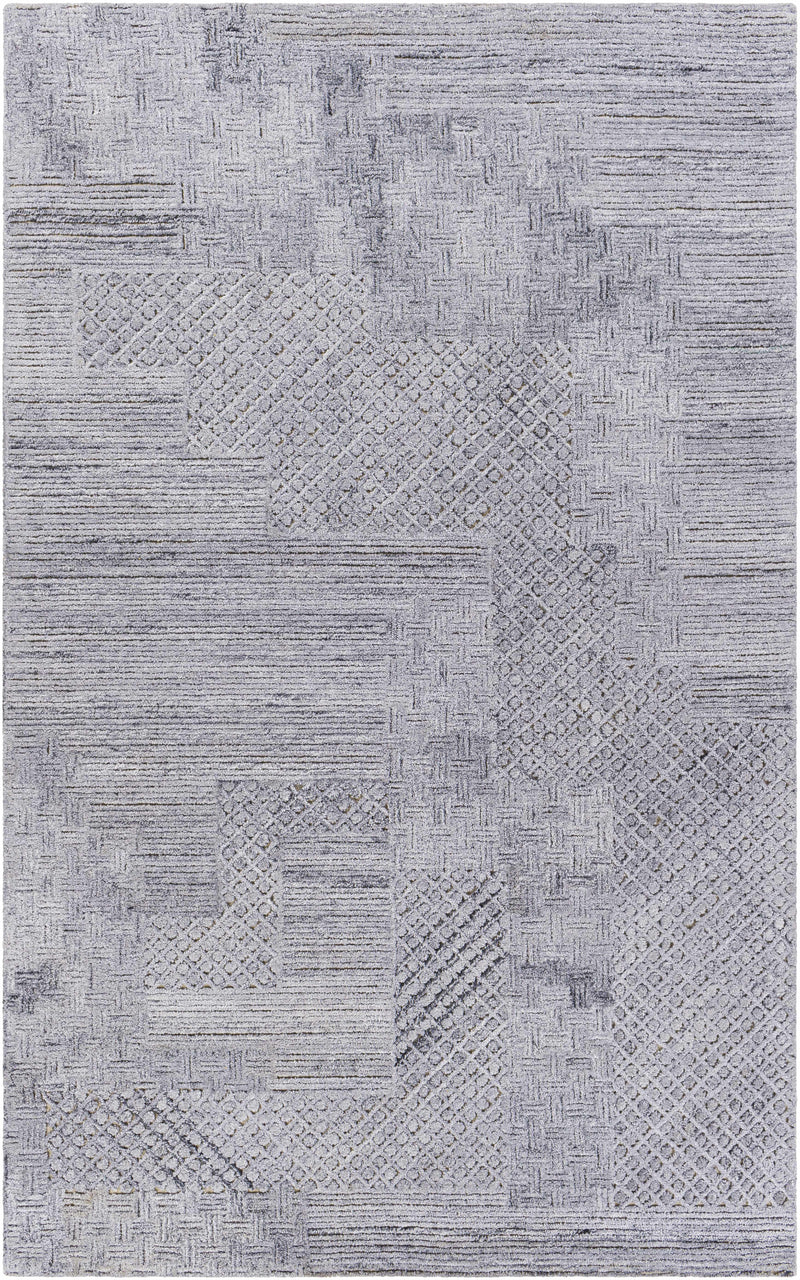 Charcoal Hand Tufted 80% Polyester, 20% Wool Global Rectangle Handmade rug, Indoor use only, no fringe, non-washable.