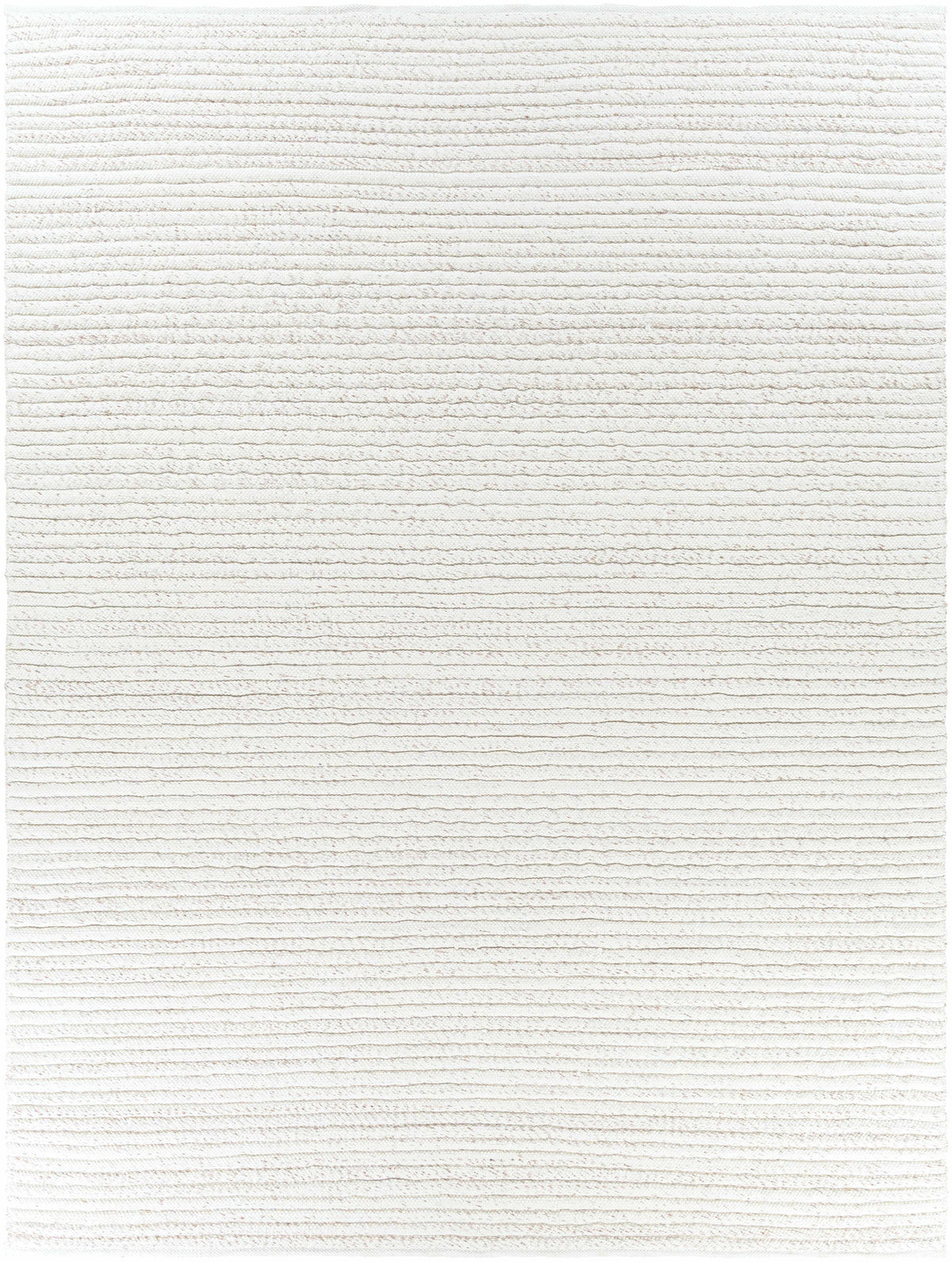 Off-White Hand Woven 100% Polyester Modern Rectangle Handmade rug, Indoor use only, no fringe, non-washable.