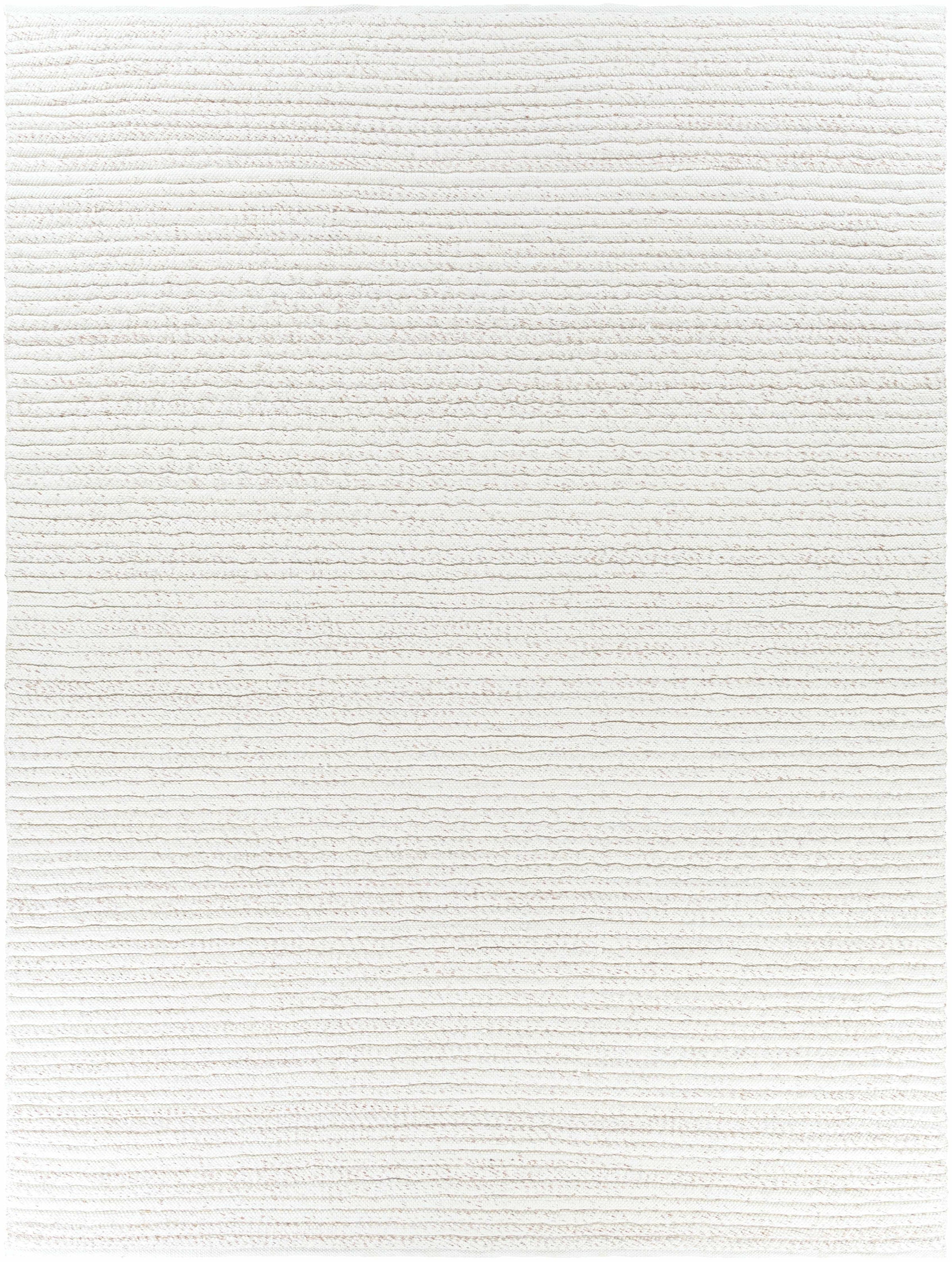 Off-White Hand Woven 100% Polyester Modern Rectangle Handmade rug, Indoor use only, no fringe, non-washable.