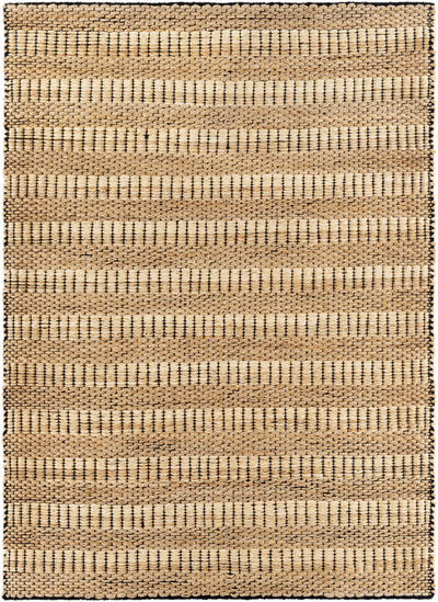 Black Hand Woven 80% Jute, 20% Cotton Cottage Rectangle Handmade rug, Indoor use only, no fringe, non-washable. runner also available