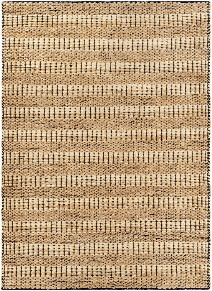 Black Hand Woven 80% Jute, 20% Cotton Cottage Rectangle Handmade rug, Indoor use only, no fringe, non-washable. runner also available