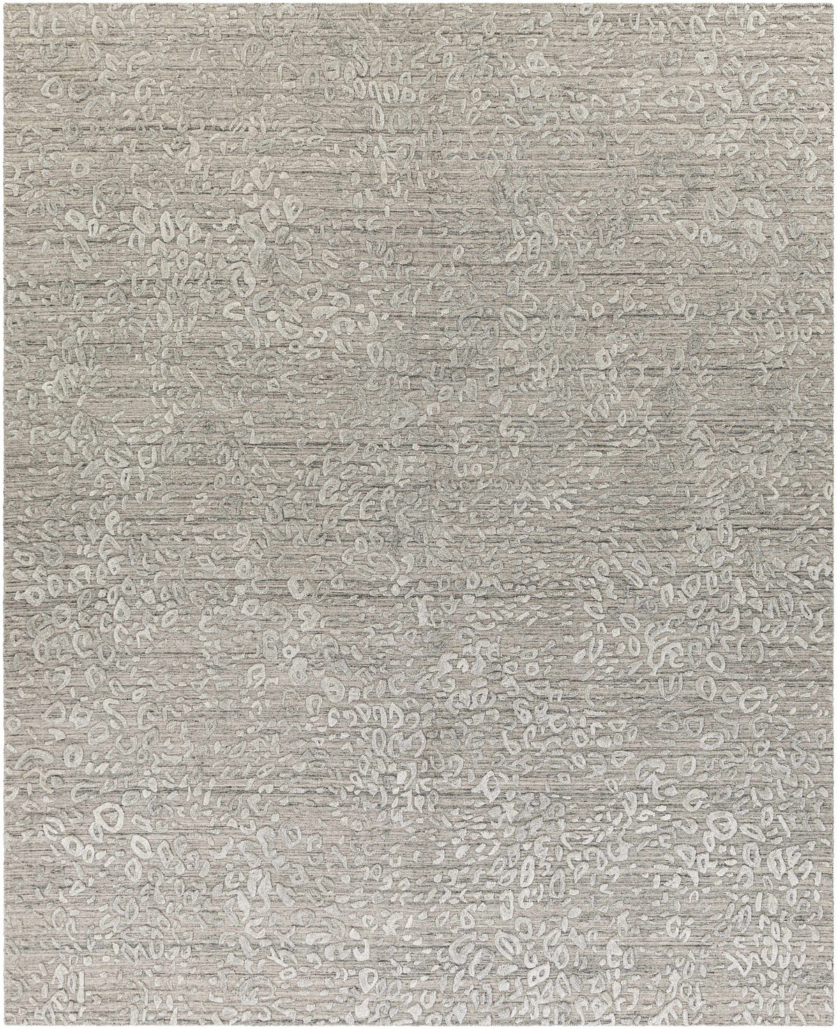 Light Gray Hand Loomed 70% Viscose, 30% Wool Modern Rectangle Handmade rug, Indoor use only, no fringe, non-washable.