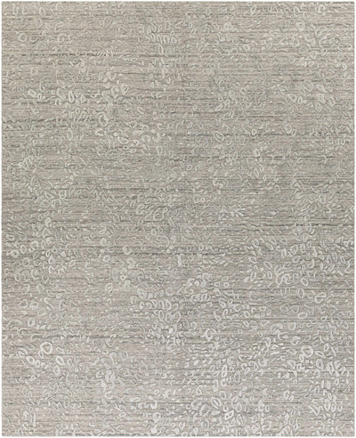 Light Gray Hand Loomed 70% Viscose, 30% Wool Modern Rectangle Handmade rug, Indoor use only, no fringe, non-washable.