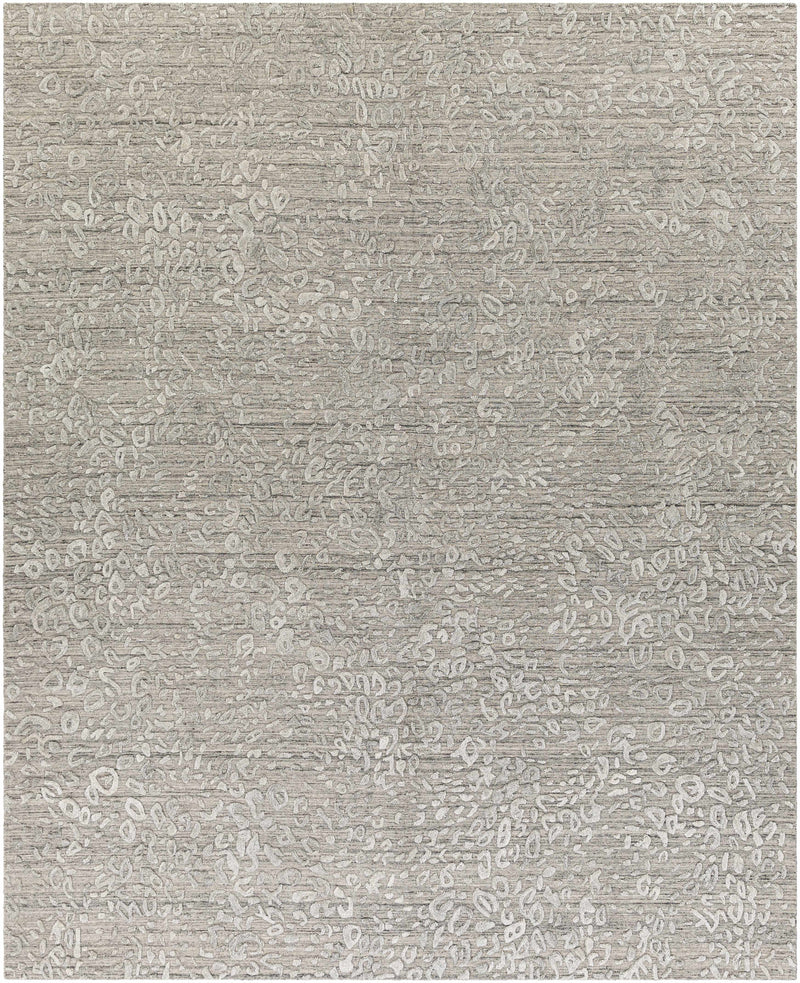 Light Gray Hand Loomed 70% Viscose, 30% Wool Modern Rectangle Handmade rug, Indoor use only, no fringe, non-washable.