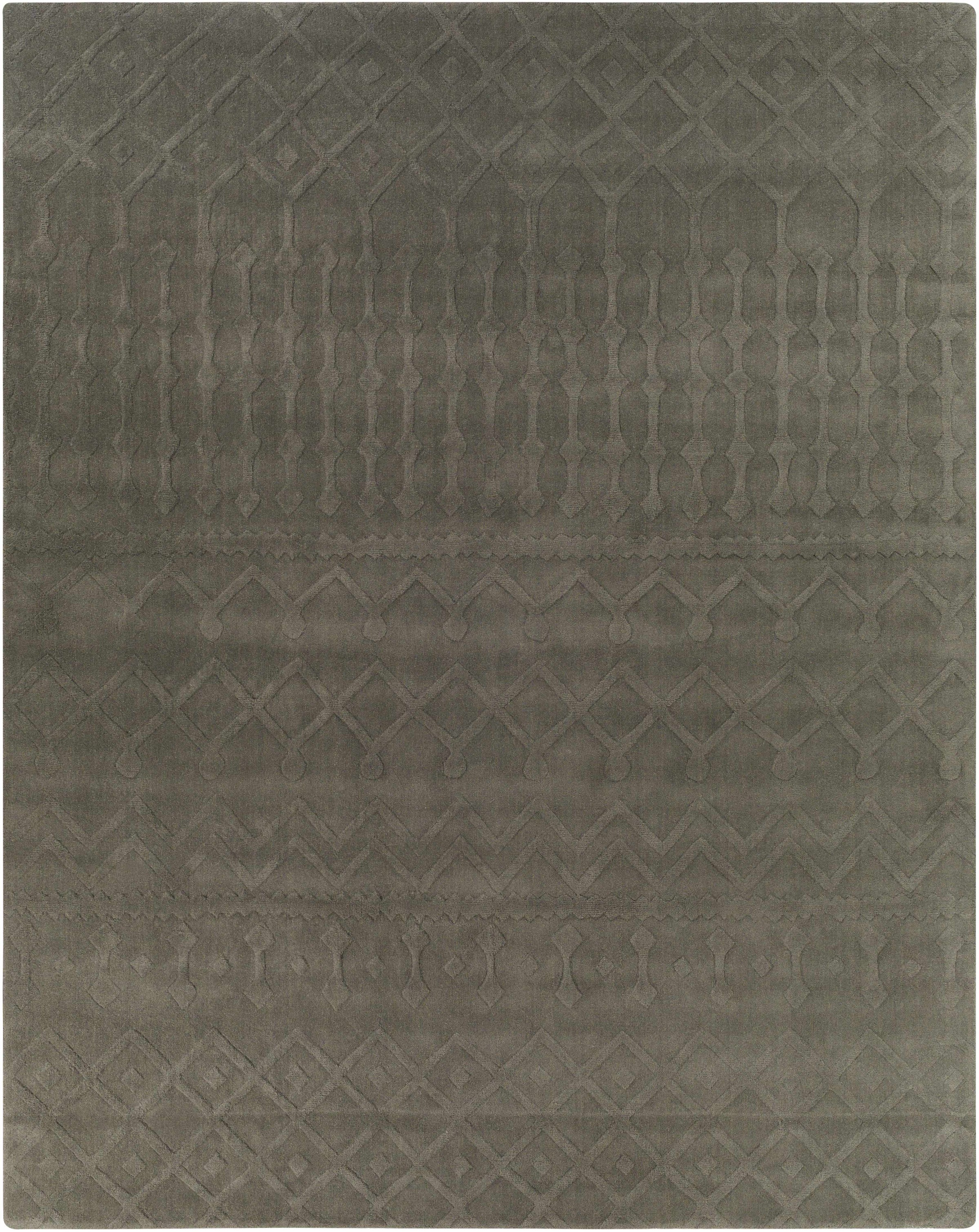 Charcoal Hand Loomed 100% Wool Global Runner Handmade rug, Indoor use only, no fringe, non-washable.