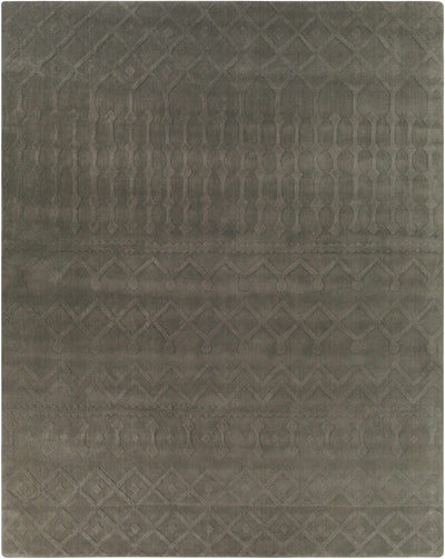 Charcoal Hand Loomed 100% Wool Global Runner Handmade rug, Indoor use only, no fringe, non-washable.