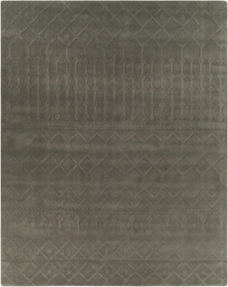 Charcoal Hand Loomed 100% Wool Global Runner Handmade rug, Indoor use only, no fringe, non-washable.