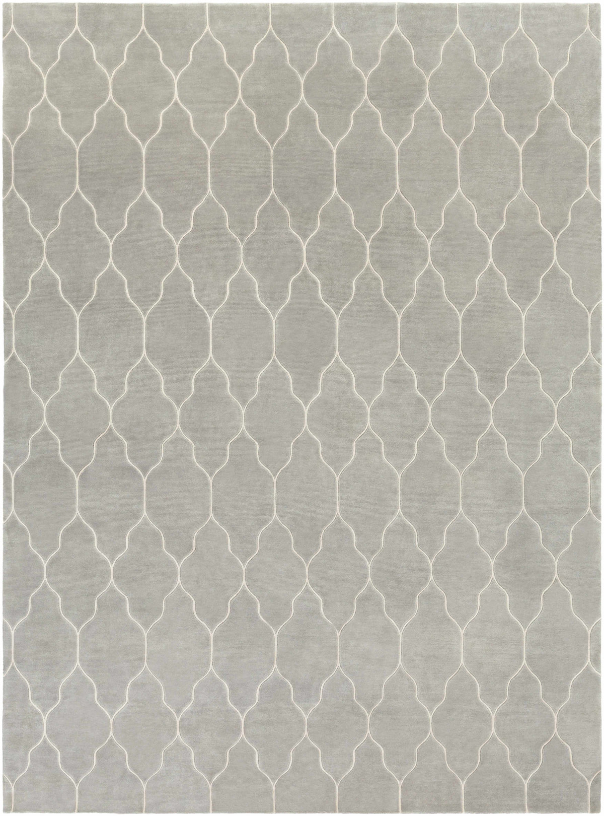 Taupe Hand Knotted 100% Wool Modern Rectangle Handmade rug, Indoor use only, no fringe, non-washable.