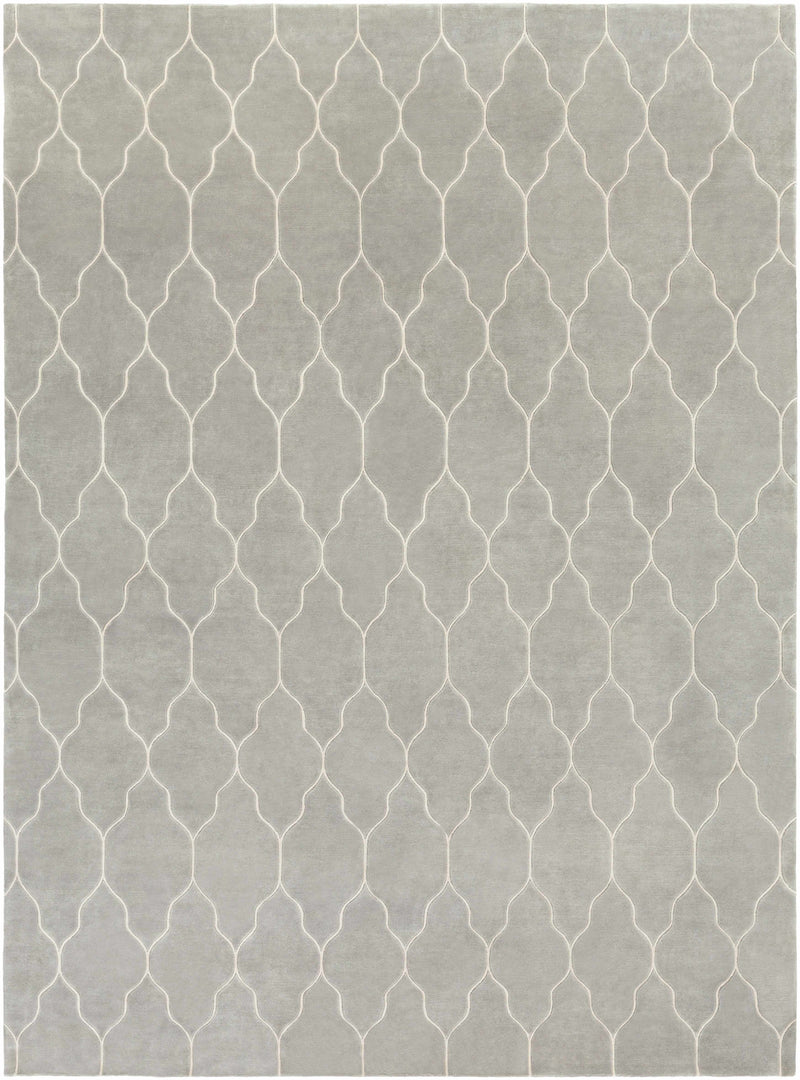 Taupe Hand Knotted 100% Wool Modern Rectangle Handmade rug, Indoor use only, no fringe, non-washable.