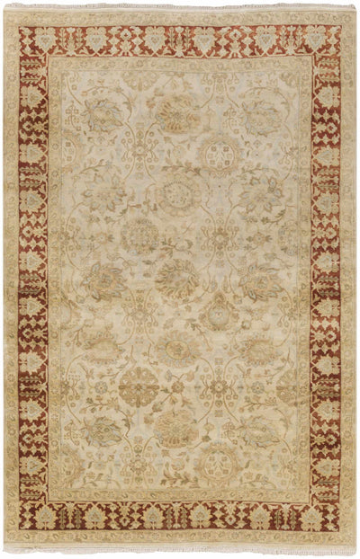 Beige Hand Knotted 100% NZ Wool Traditional Rectangle Handmade rug, Indoor use only, no fringe, non-washable.