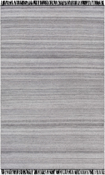 Black Hand Woven 100% Recycled PET Yarn Modern Rectangle Handmade rug, Indoor use only, has fringe, non-washable. runner also available