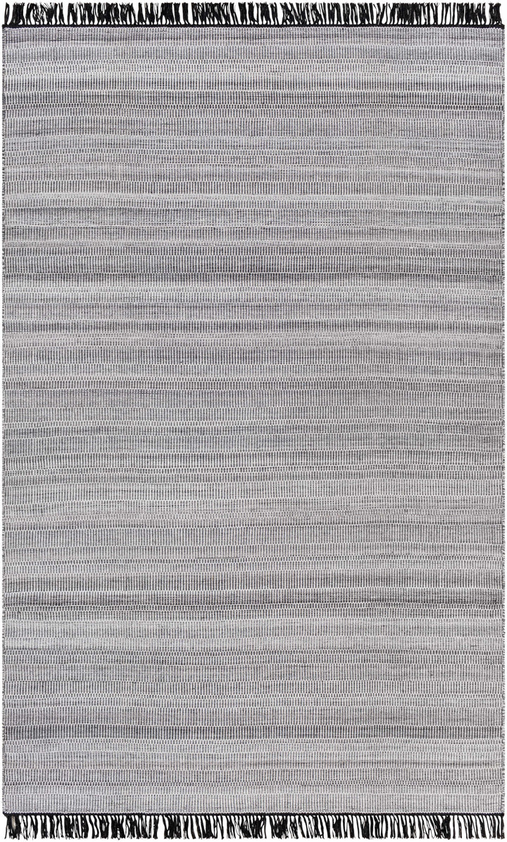 Black Hand Woven 100% Recycled PET Yarn Modern Rectangle Handmade rug, Indoor use only, has fringe, non-washable. runner also available
