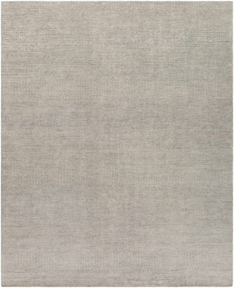 Gray Hand Knotted 70% Wool, 30% Viscose Modern Rectangle Handmade rug, Indoor use only, no fringe, non-washable.