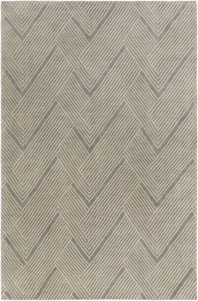 Charcoal Hand Knotted 100% Wool Modern Rectangle Handmade rug, Indoor use only, no fringe, non-washable.