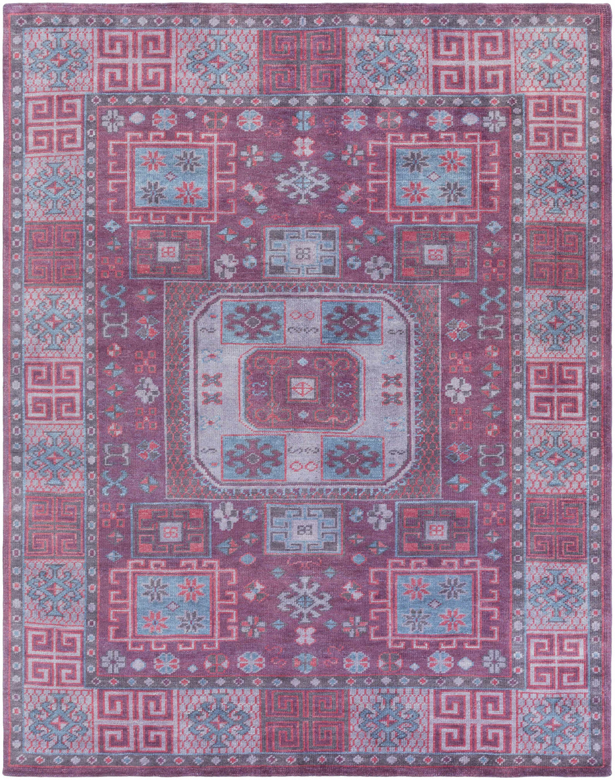 Blue Hand Knotted 100% Wool Traditional Rectangle Handmade rug, Indoor use only, no fringe, non-washable. runner also available