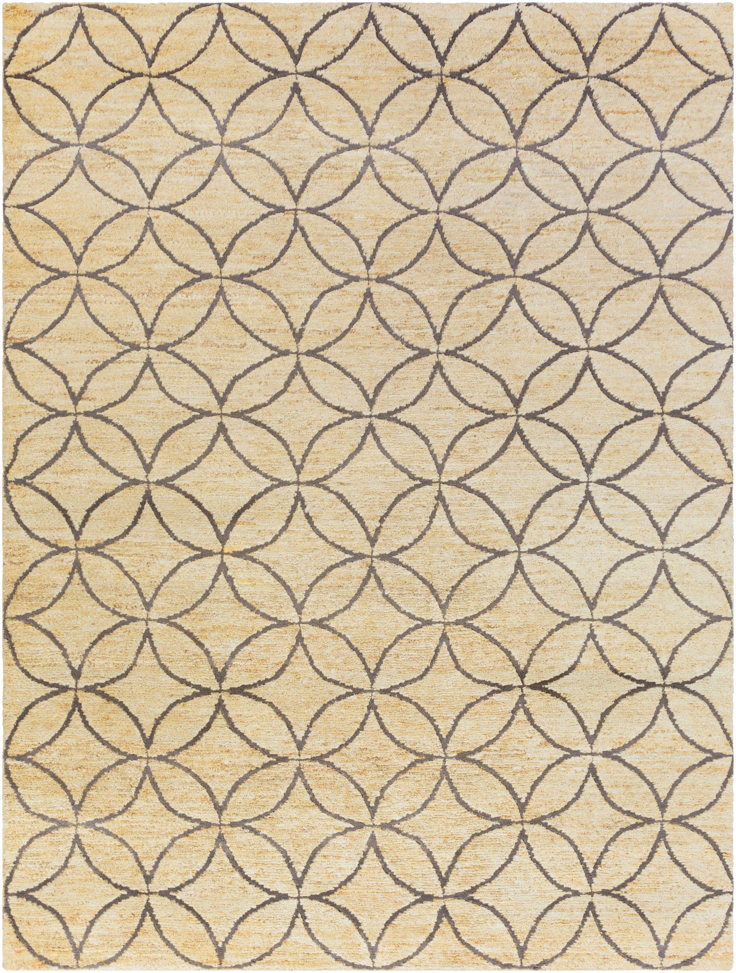 Gray Hand Knotted 60% Wool, 40% Jute Modern Rectangle Handmade rug, Indoor use only, no fringe, non-washable.