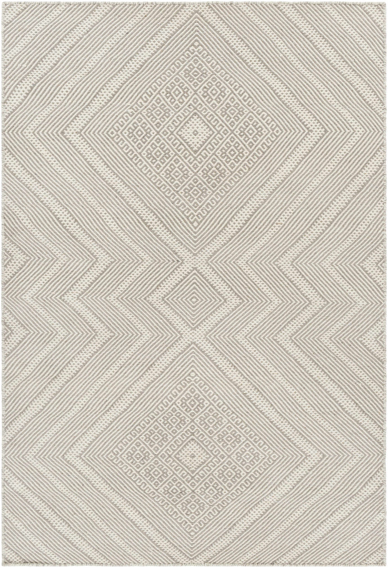 Medium Gray Hand Woven 100% Wool Global Rectangle Handmade rug, Indoor use only, no fringe, non-washable. runner also available