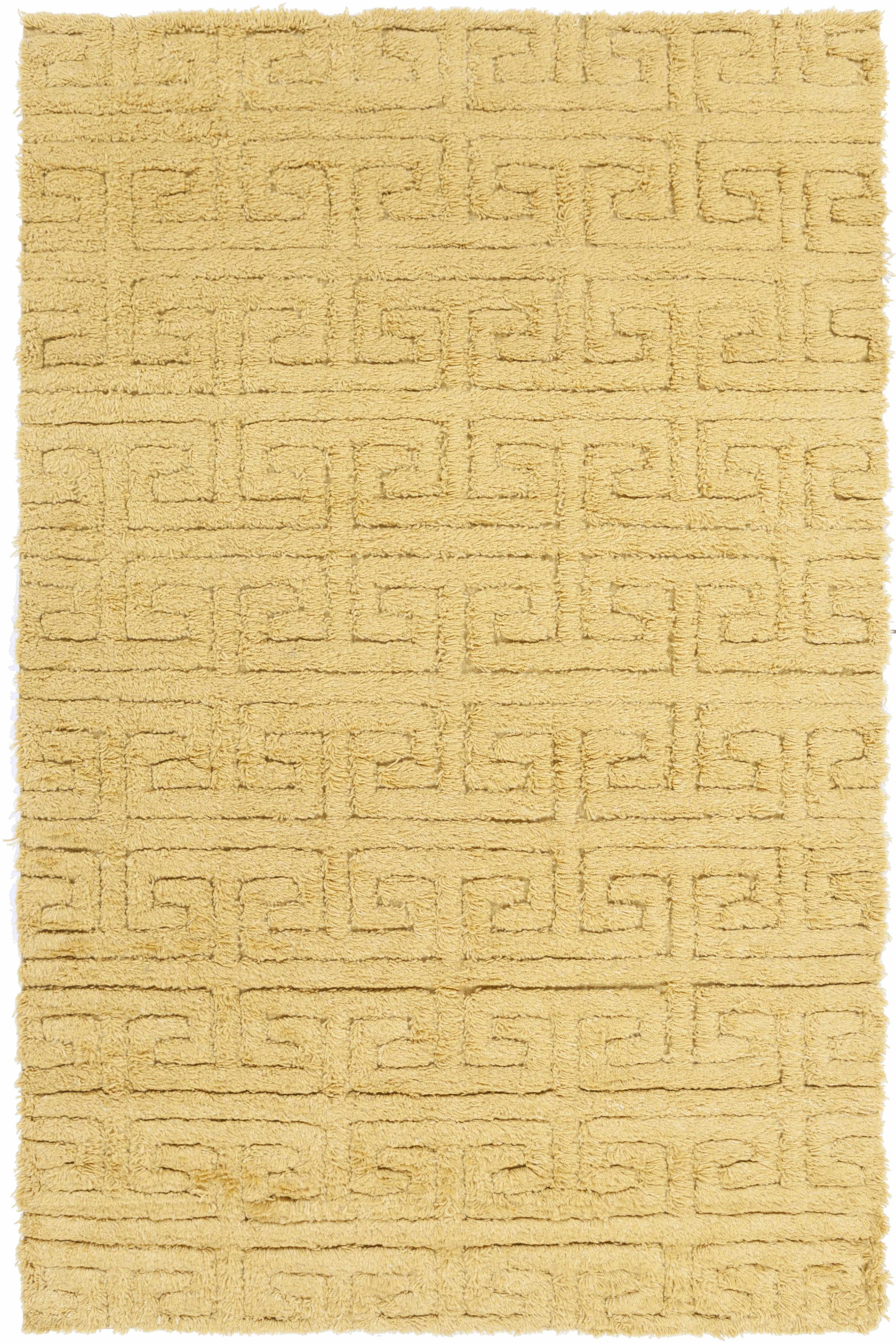 Mustard Hand Woven 100% Wool Cottage Rectangle Handmade rug, Indoor use only, no fringe, non-washable.